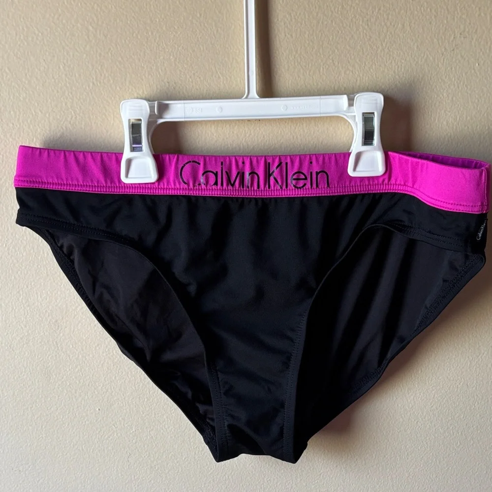 Calvin Klein Black and Hot Pink Athletic Bikini Set - Picture 9 of 13